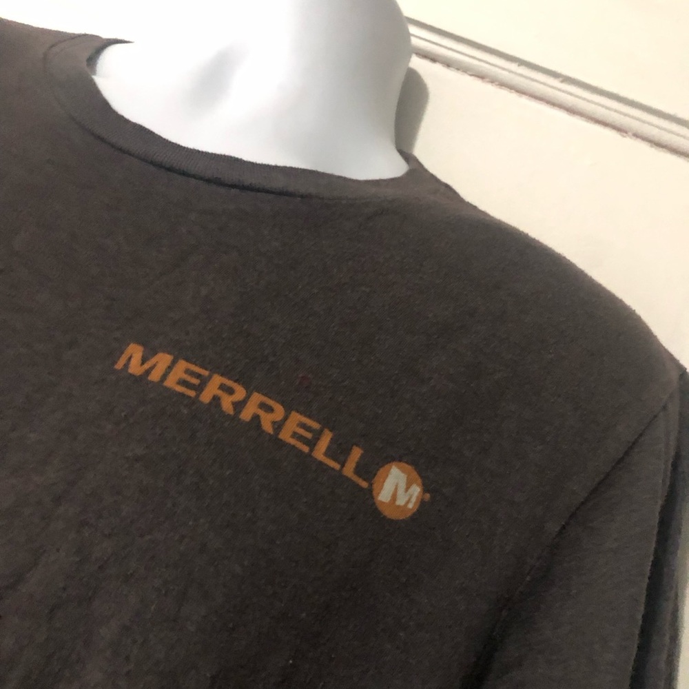 MERRELL Mens Dark Gray Vibram Artic T-Shirt Sz Large Short Sleeve.